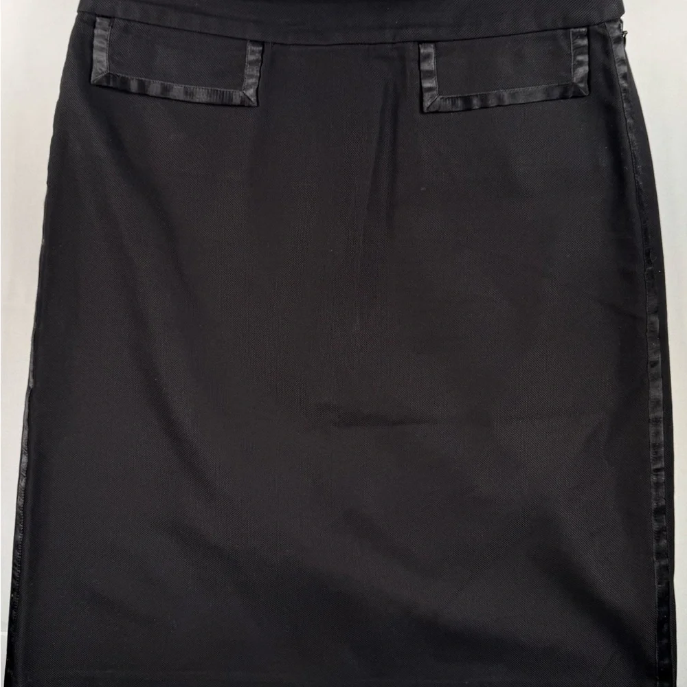 Banana Republic Black Pencil Skirt with Satin Trim